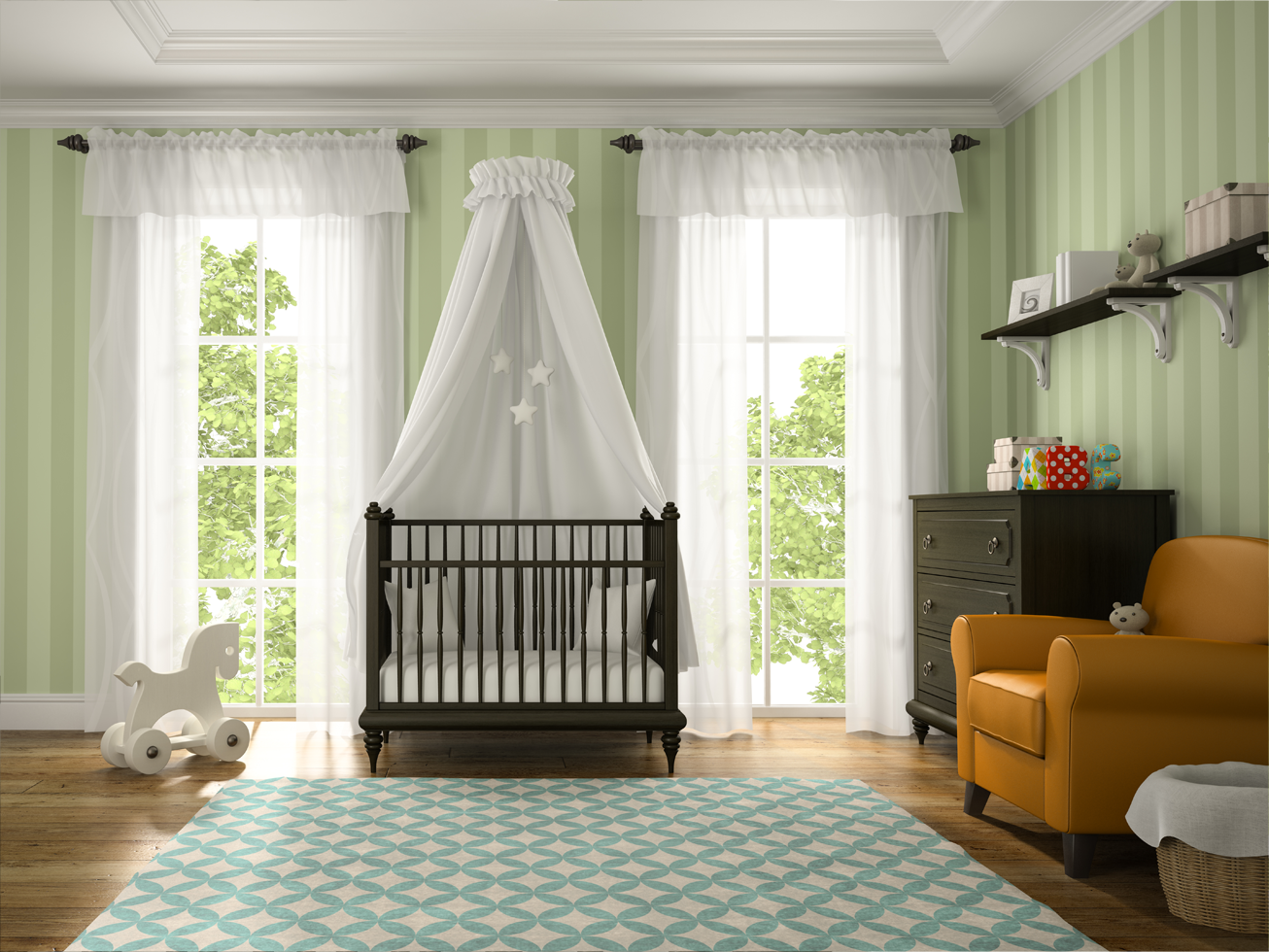 Kids room painted with low-VOC anti-bacterial paint