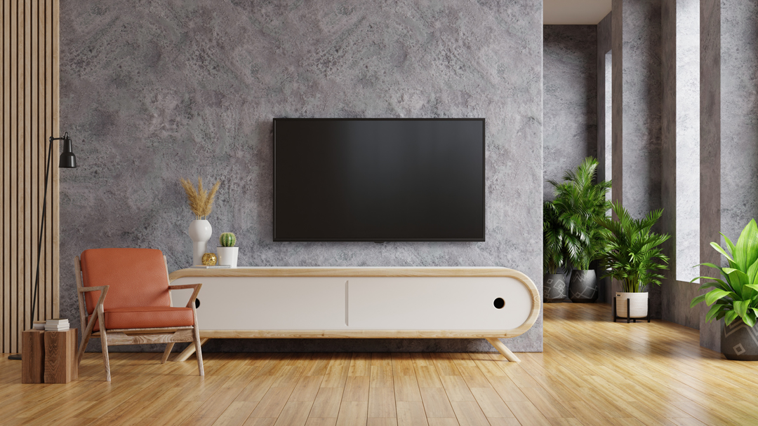 Grey textured accent wall finish